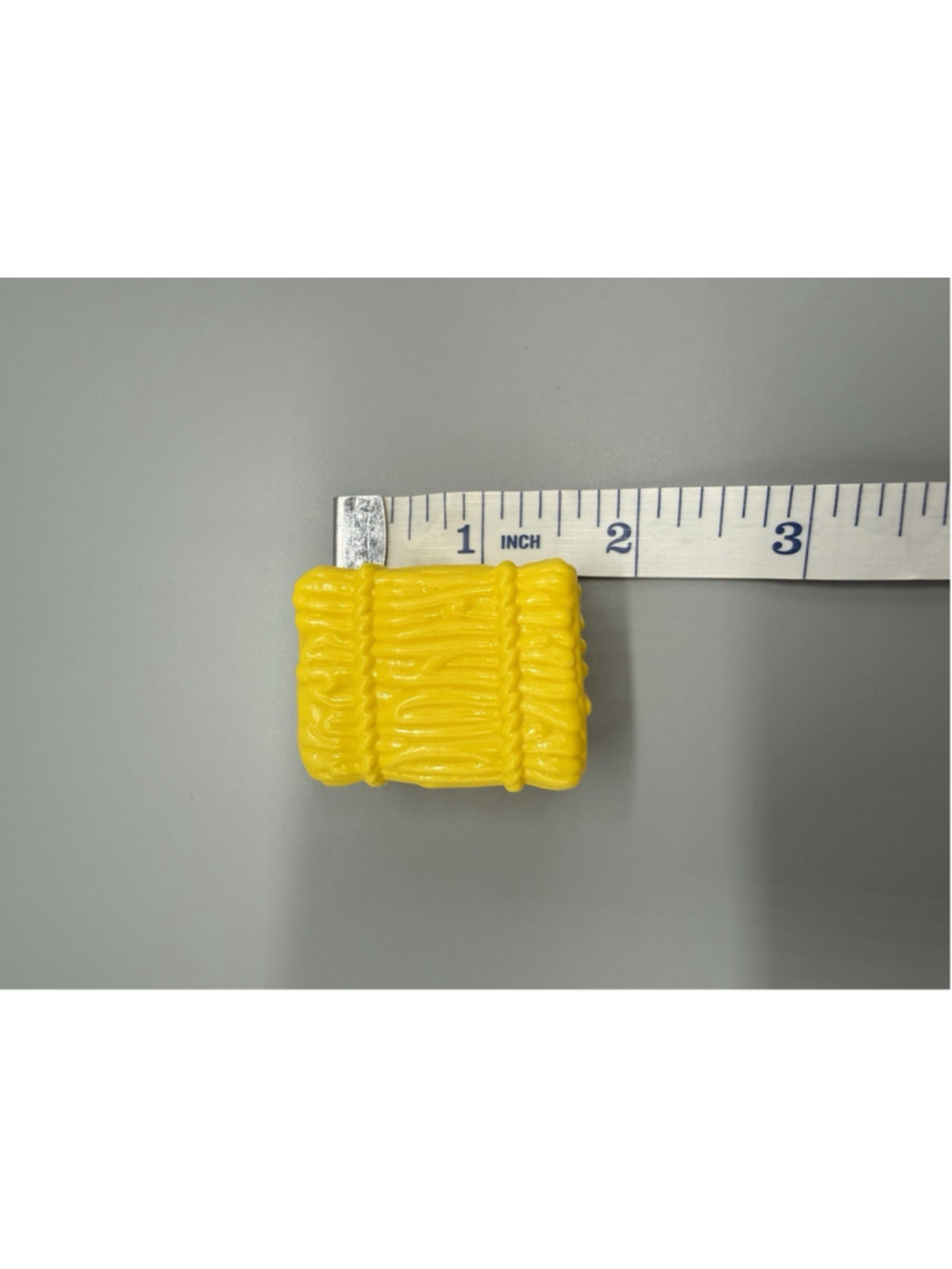 Two Yellow Straw Hay Bale Miniature For Small Toys Plastic